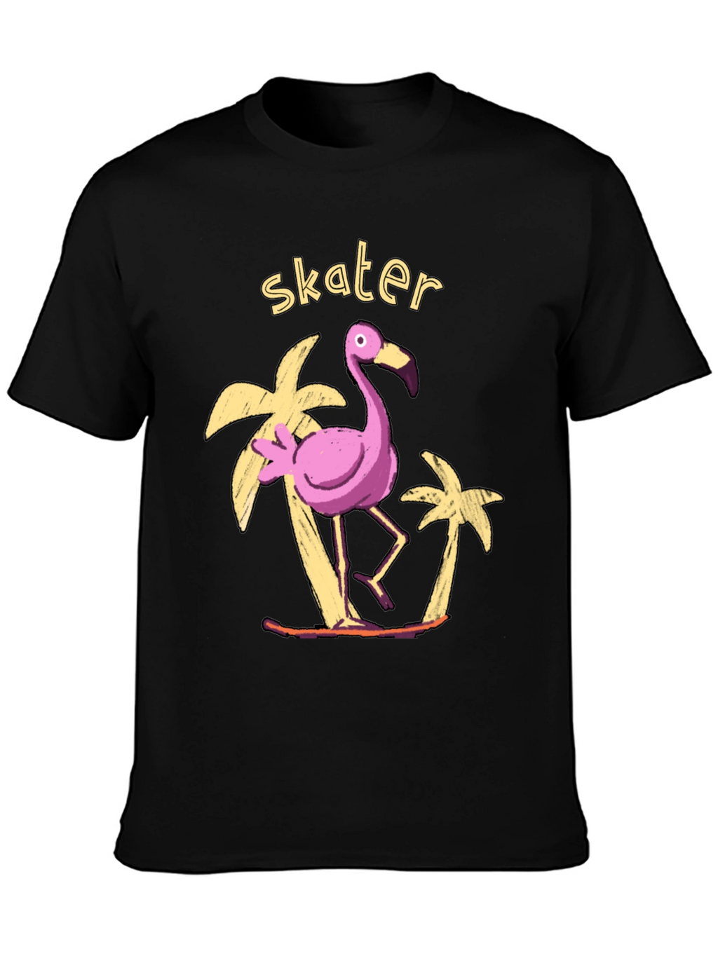 Skater Flamingo Graphic Tee - Tropical Vibe