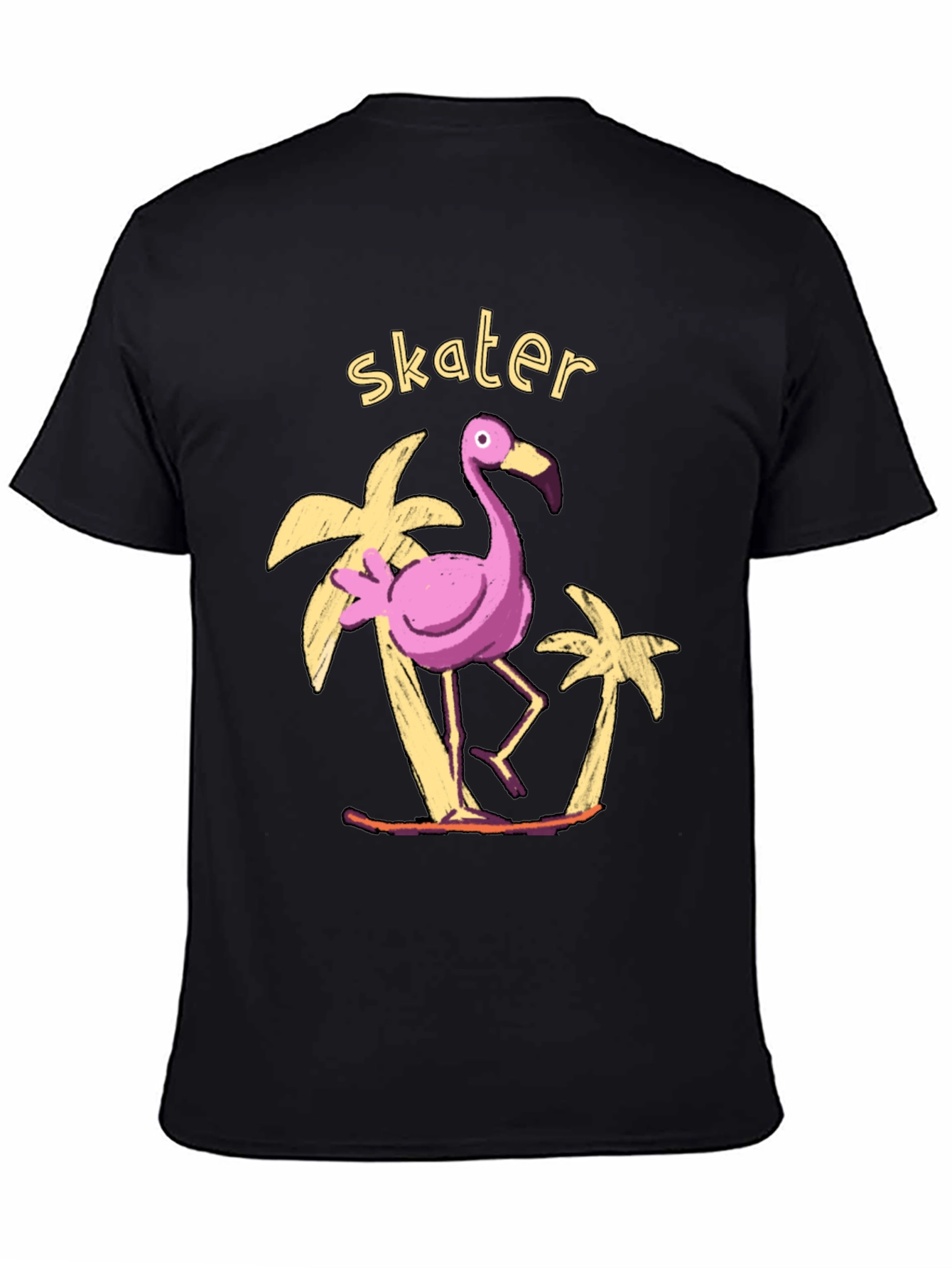 Skater Flamingo Graphic Tee - Tropical Vibe