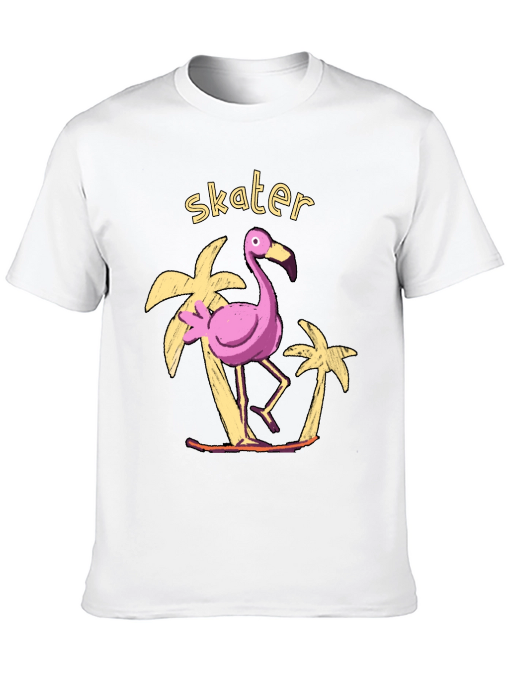Skater Flamingo Graphic Tee - Tropical Vibe