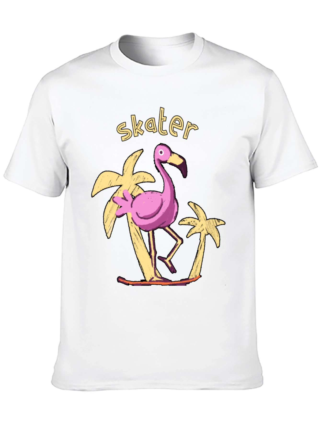 Skater Flamingo Graphic Tee - Tropical Vibe