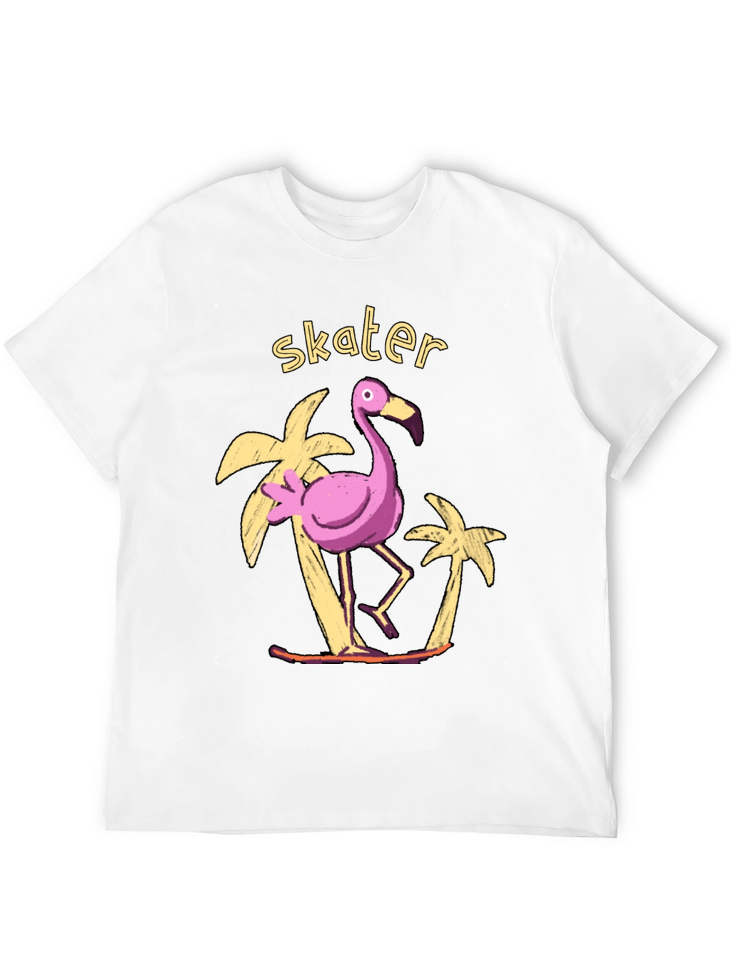 Skater Flamingo Graphic Tee - Tropical Vibe