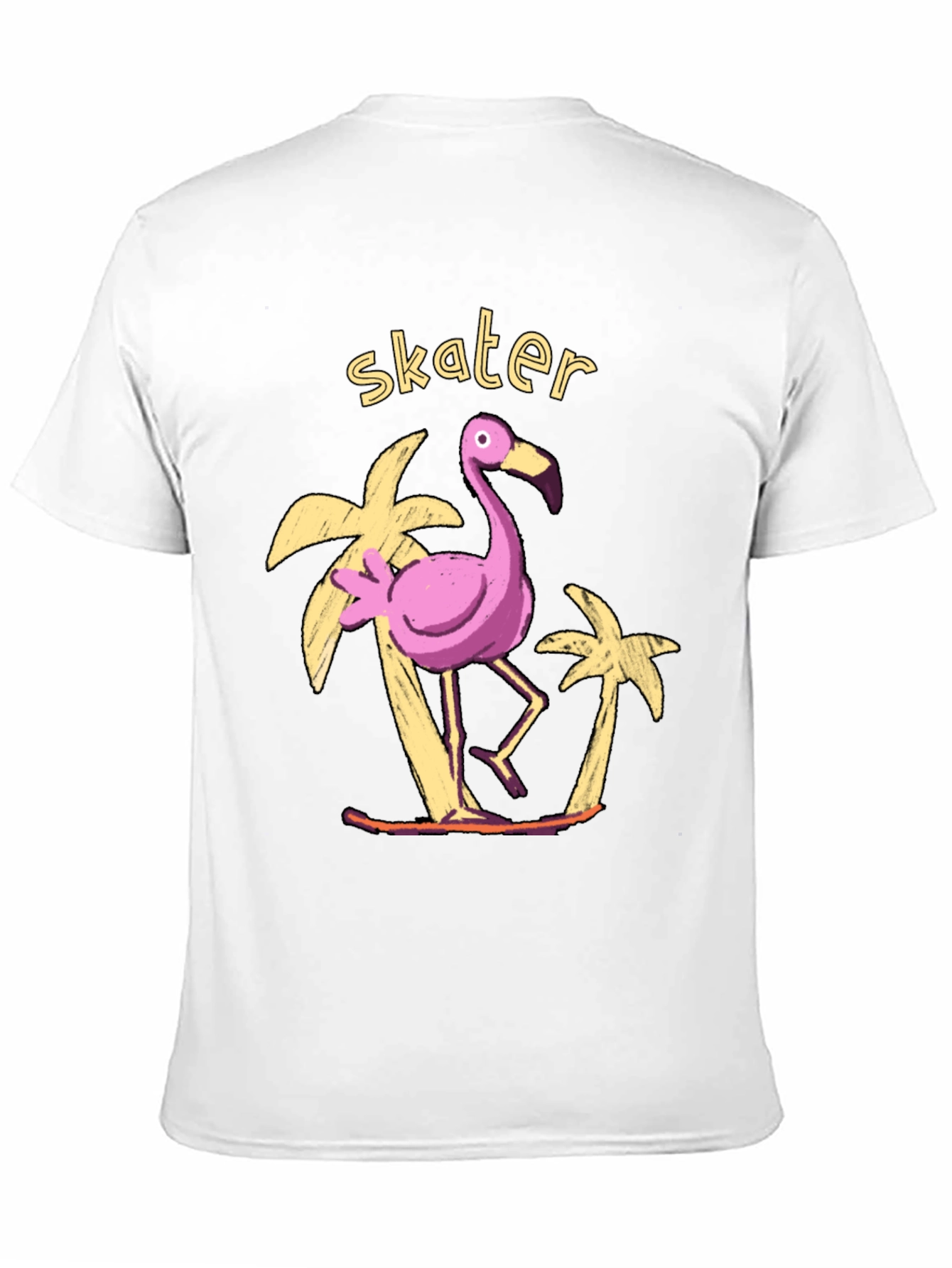 Skater Flamingo Graphic Tee - Tropical Vibe