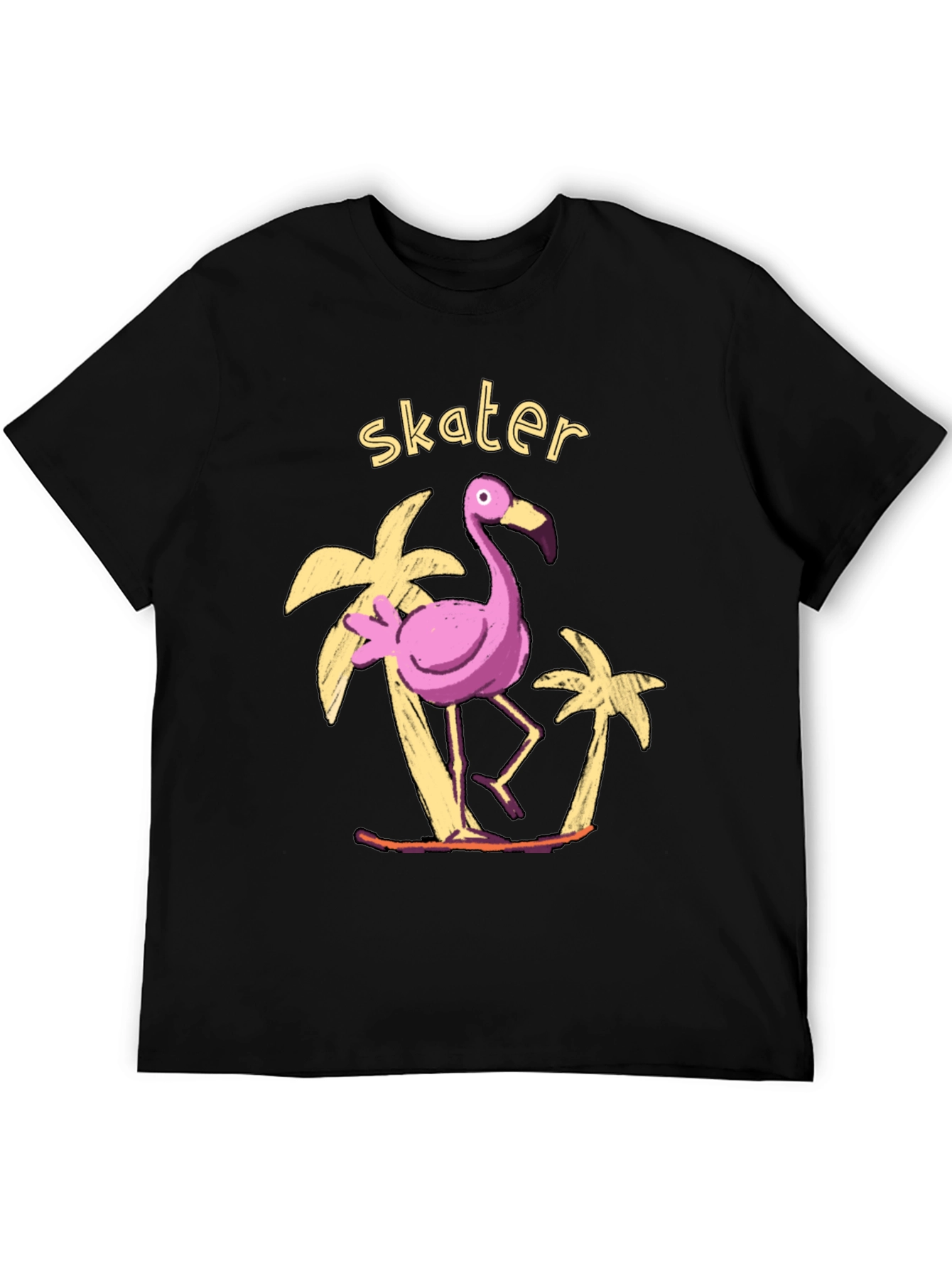 Skater Flamingo Graphic Tee - Tropical Vibe