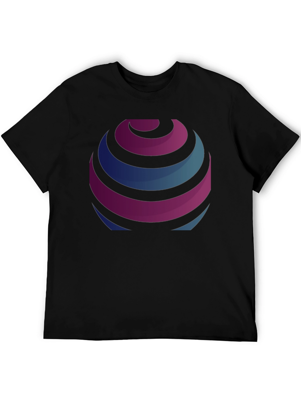 Stripped Globe Graphic Black T-Shirt
