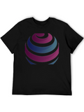 Stripped Globe Graphic Black T-Shirt
