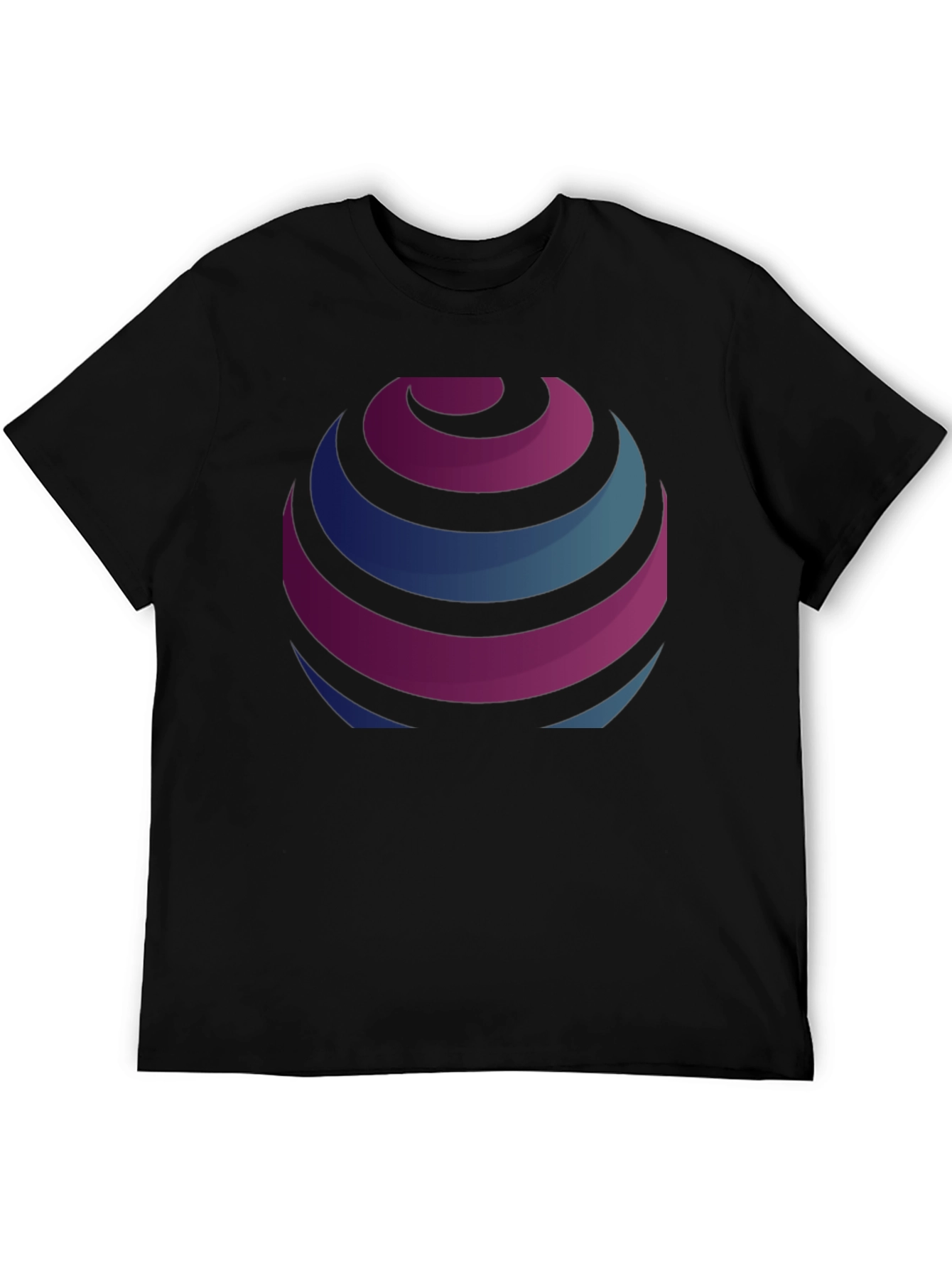 Stripped Globe Graphic Black T-Shirt
