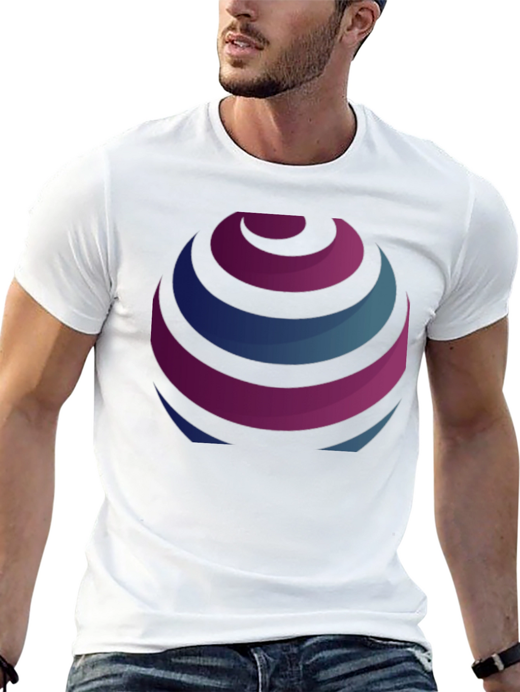 Stripped Globe Graphic Black T-Shirt