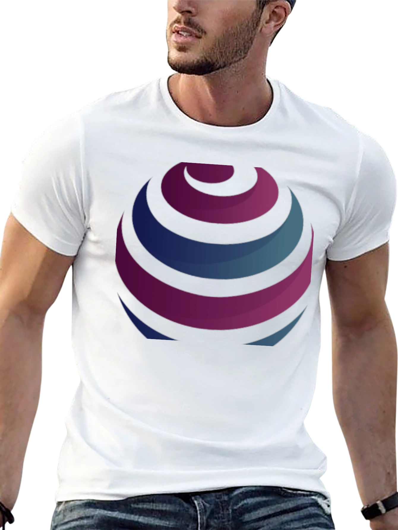 Stripped Globe Graphic Black T-Shirt