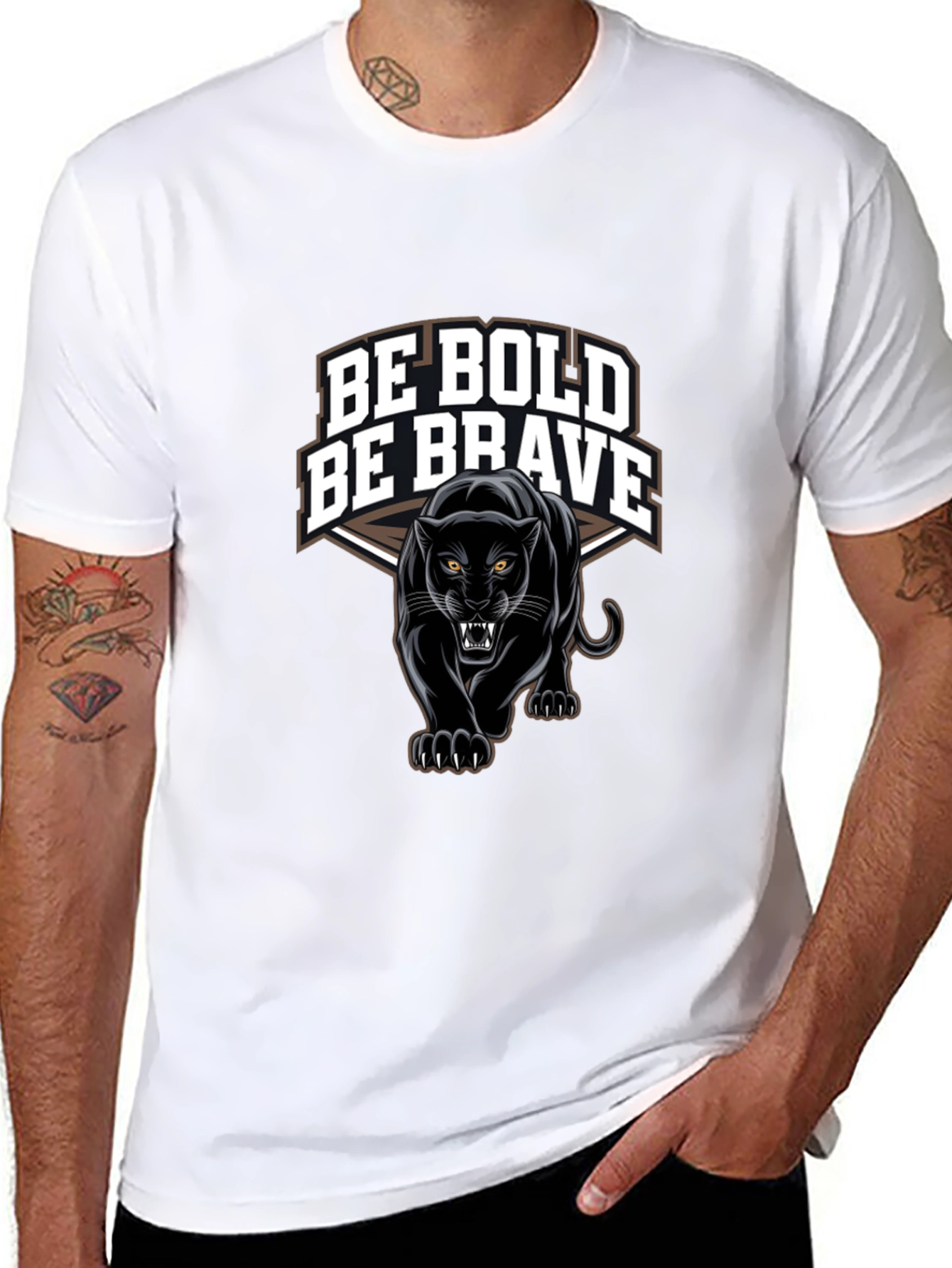 Be Bold Be Brave Panther Graphic T-Shirt