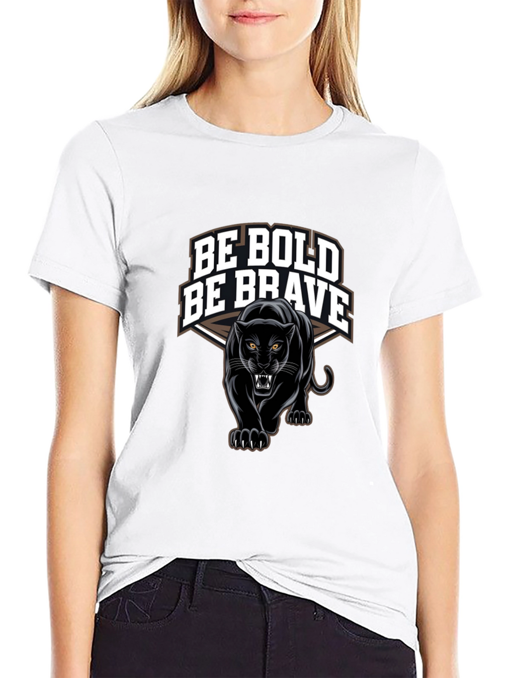 Be Bold Be Brave Panther Graphic T-Shirt