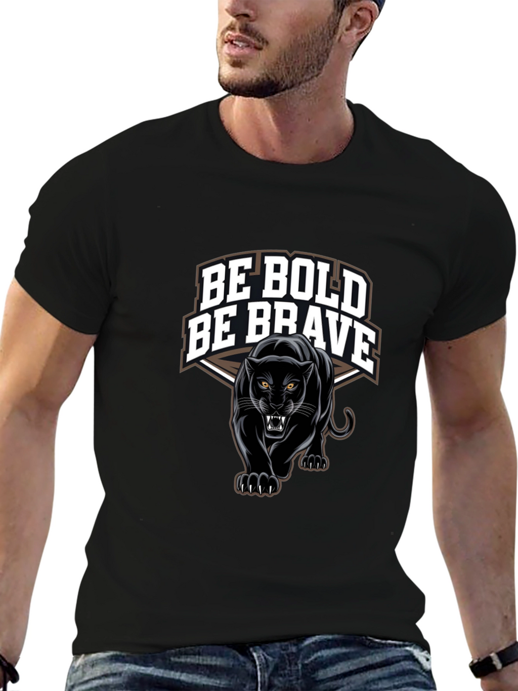 Be Bold Be Brave Panther Graphic T-Shirt