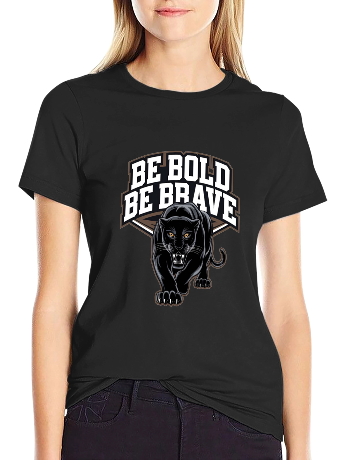 Be Bold Be Brave Panther Graphic T-Shirt