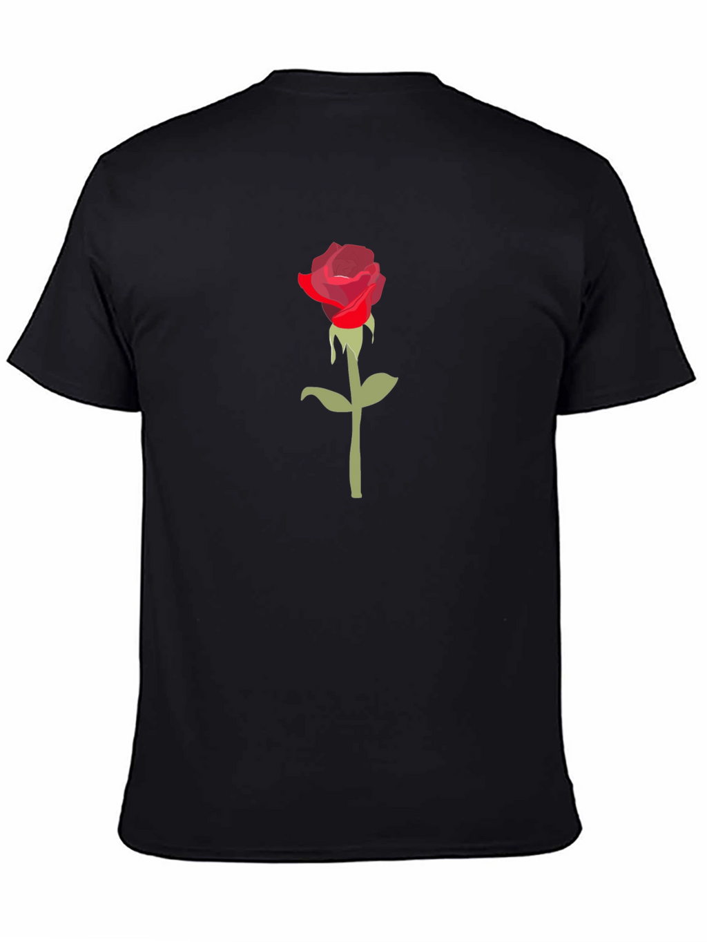 Red Rose Graphic Black T-Shirt