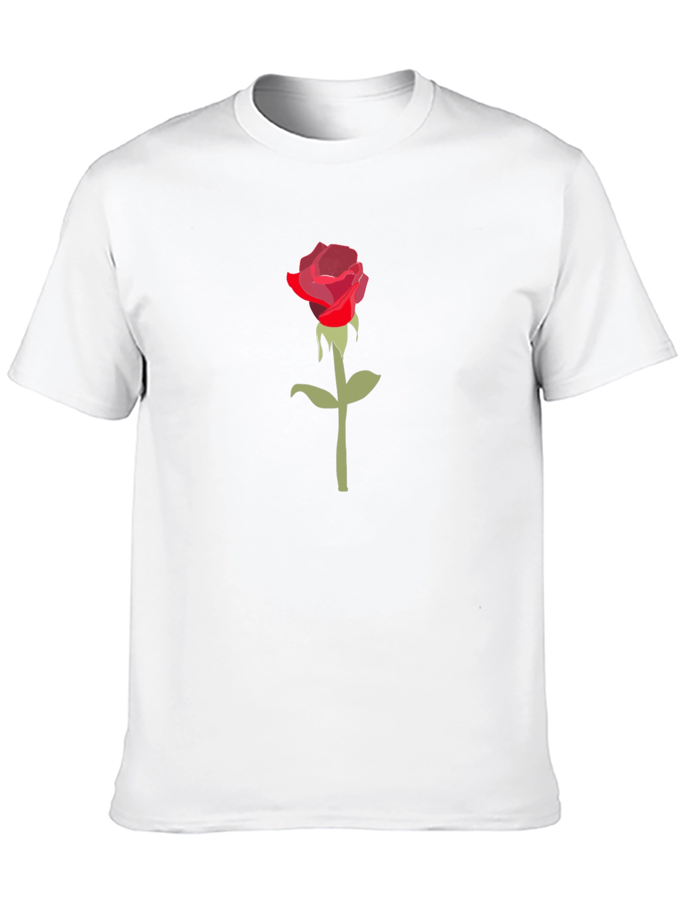 Red Rose Graphic Black T-Shirt