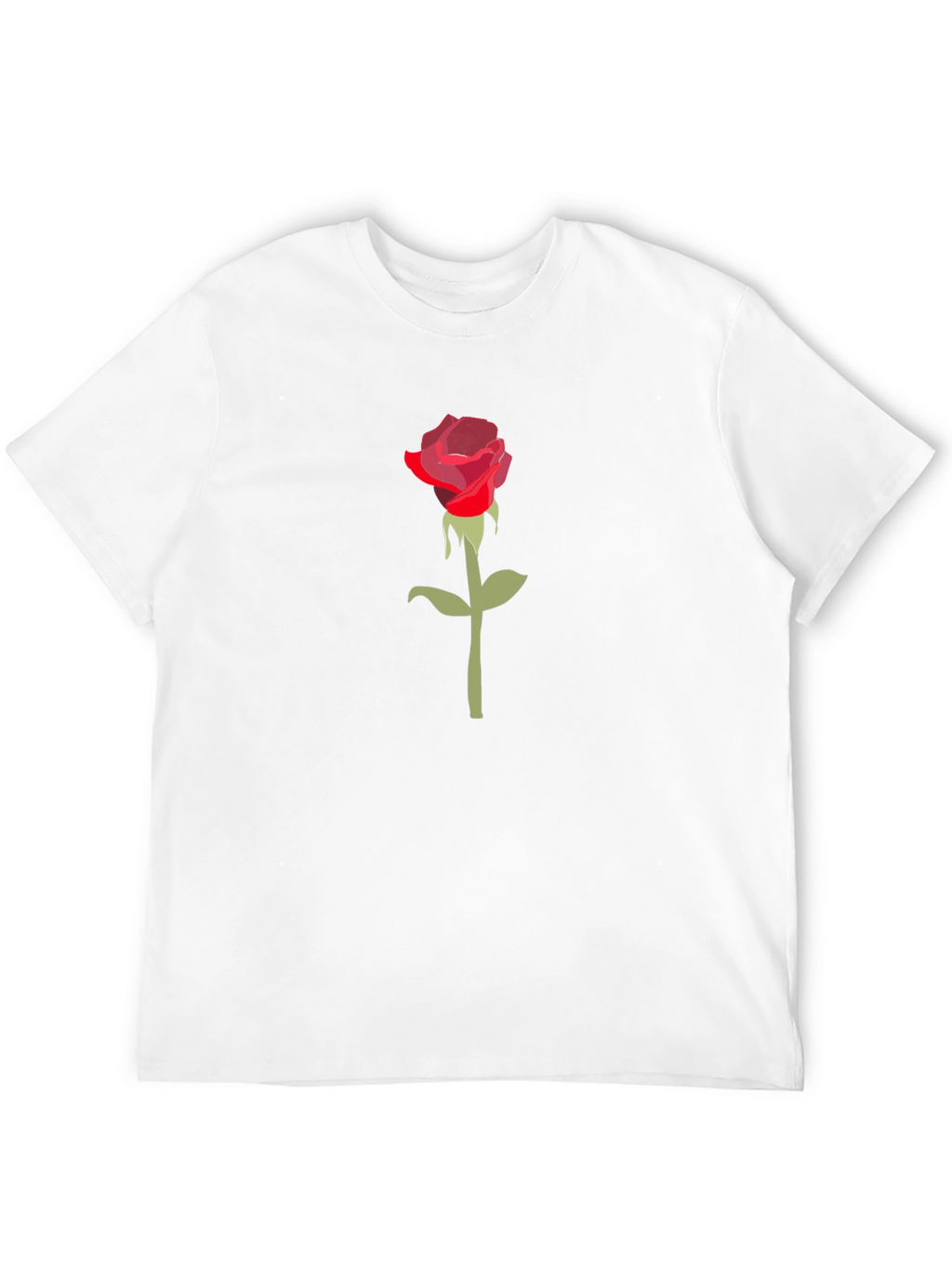 Red Rose Graphic Black T-Shirt