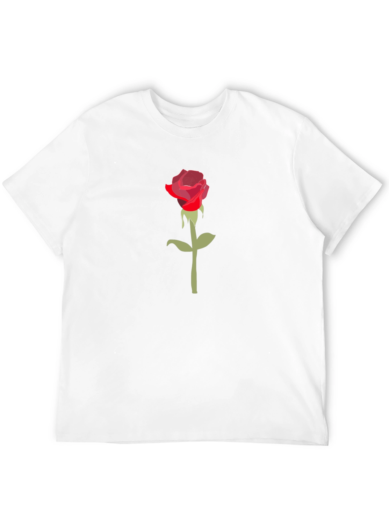 Red Rose Graphic Black T-Shirt