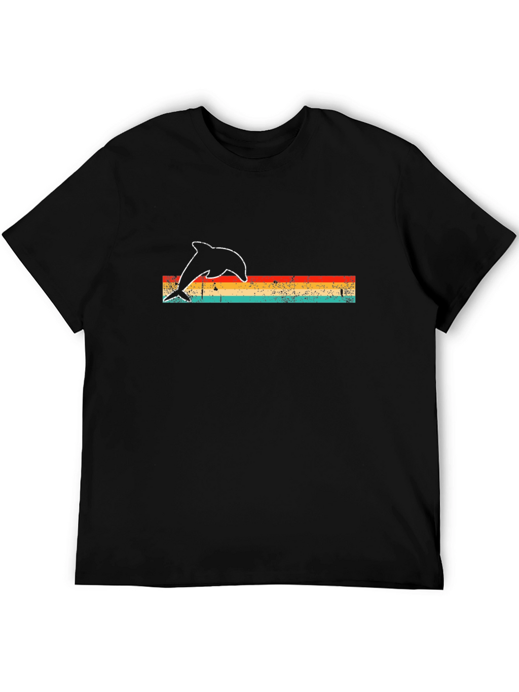Retro Dolphin Graphic Tee - Black