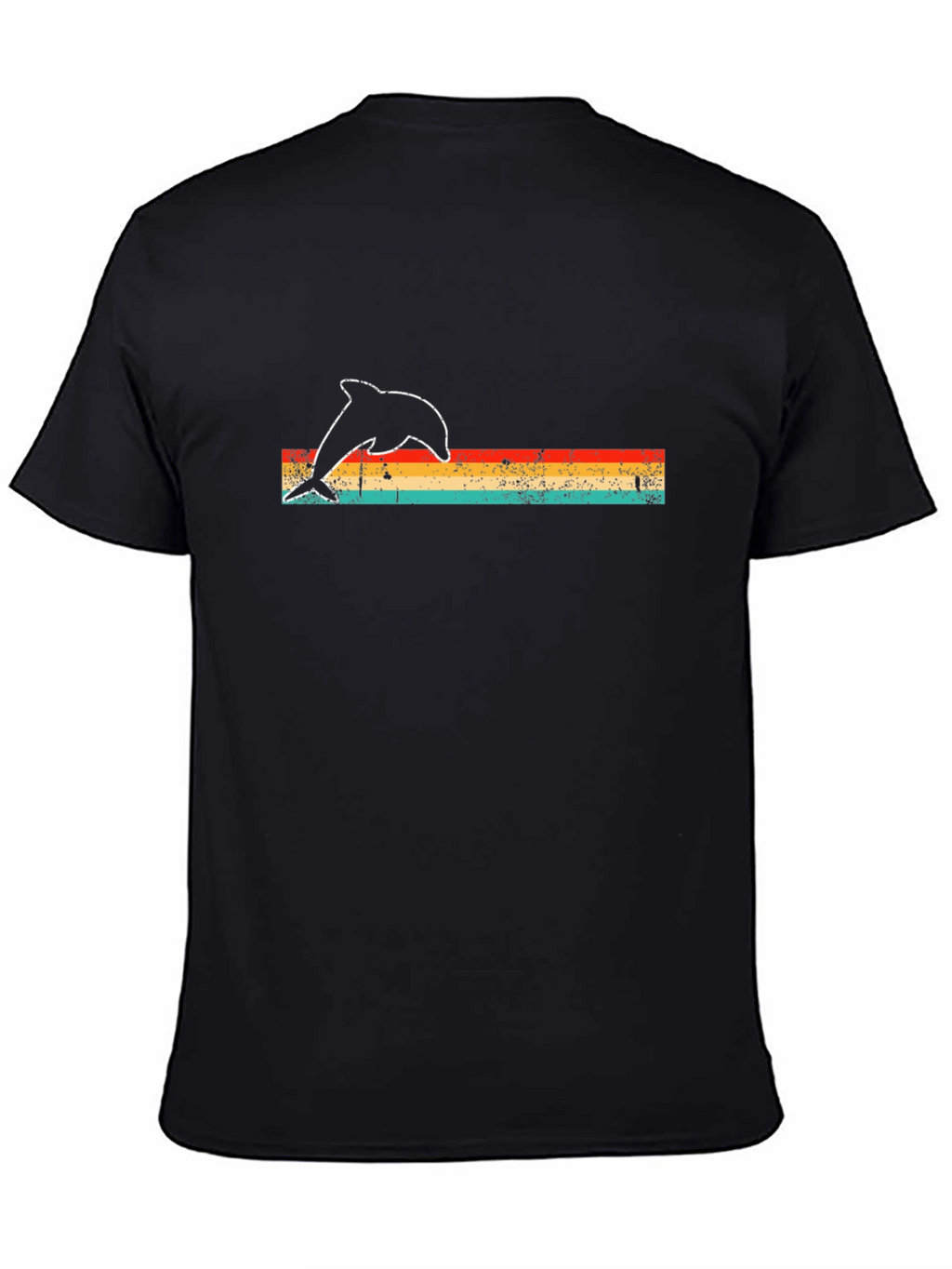 Retro Dolphin Graphic Tee - Black
