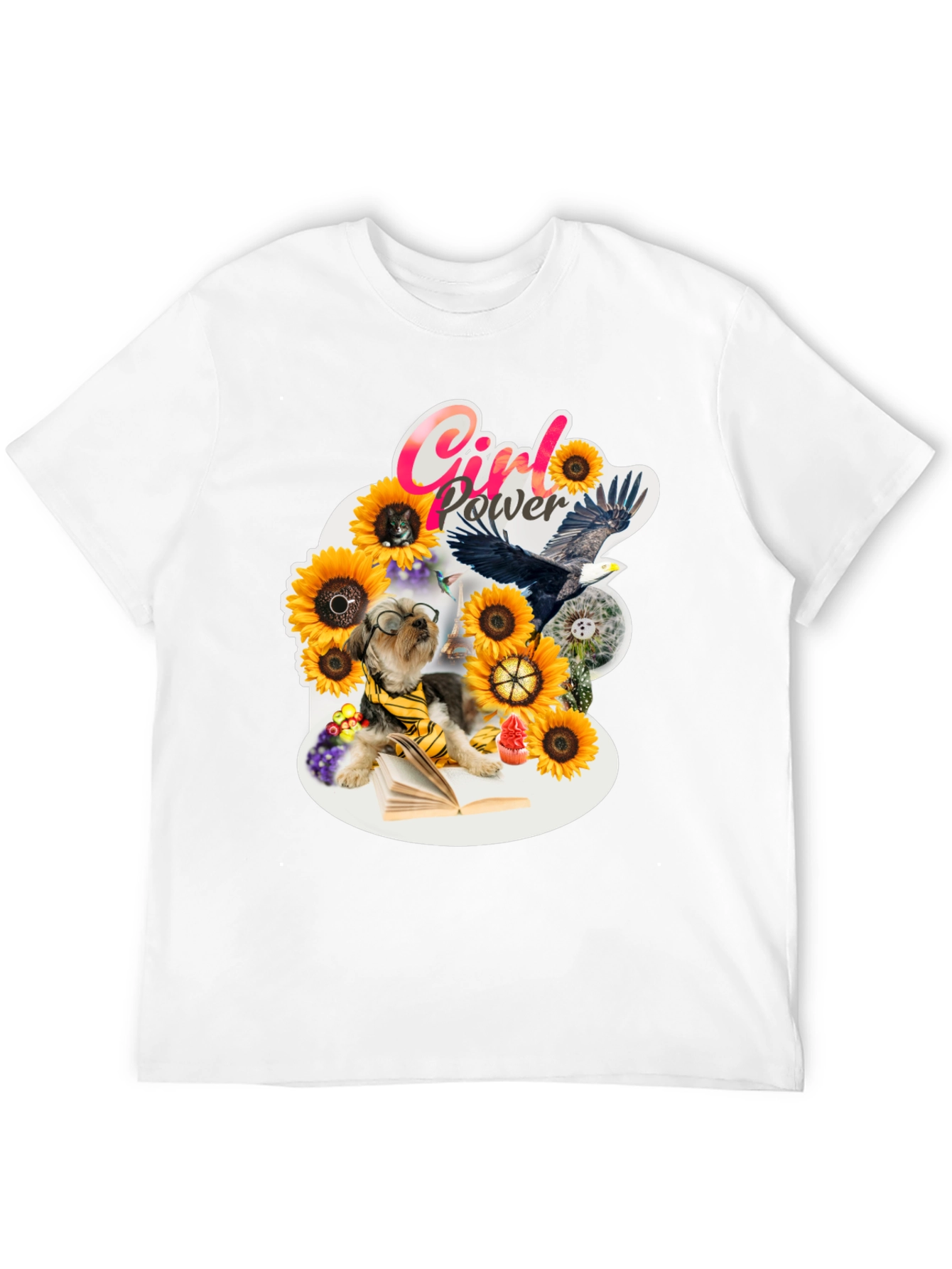 Girl Power Sunflower Dog T-Shirt