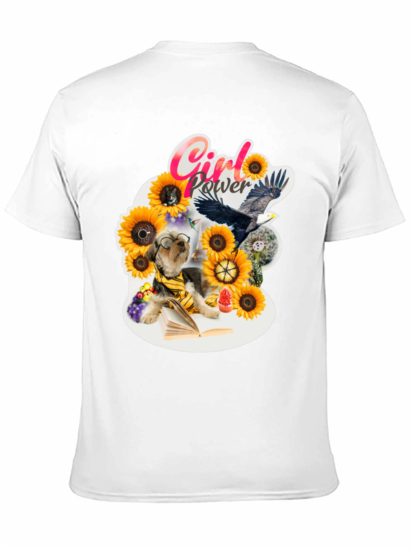 Girl Power Sunflower Dog T-Shirt