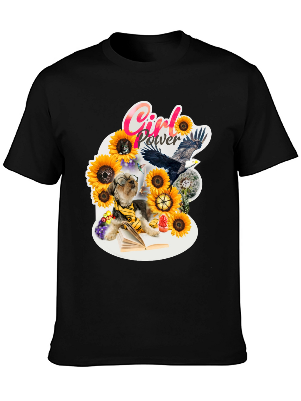 Girl Power Sunflower Dog T-Shirt