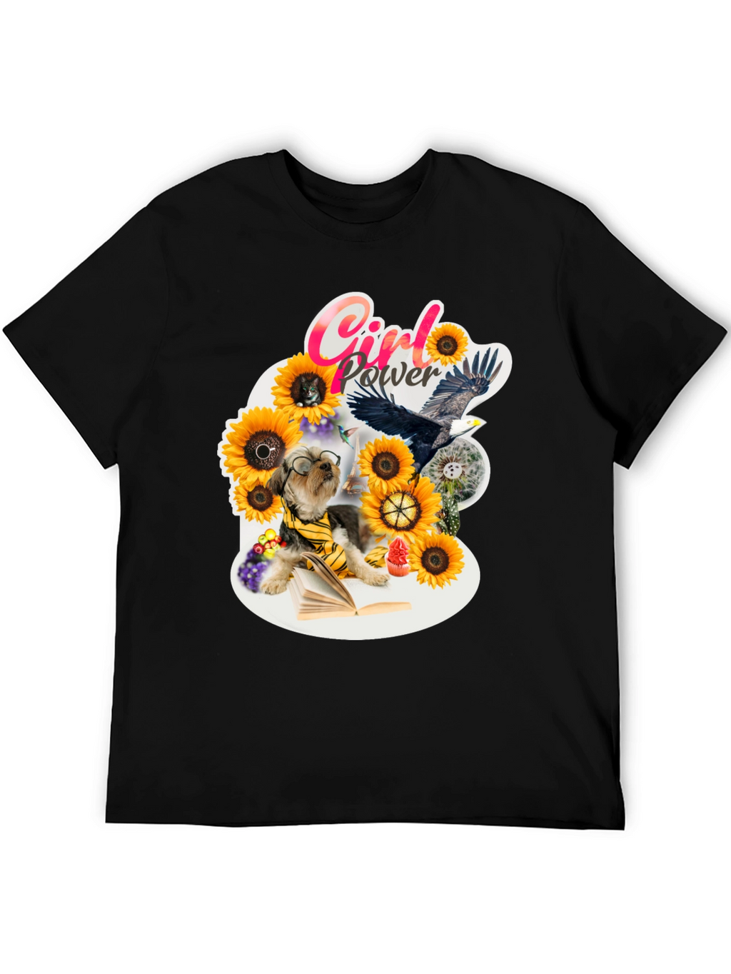 Girl Power Sunflower Dog T-Shirt