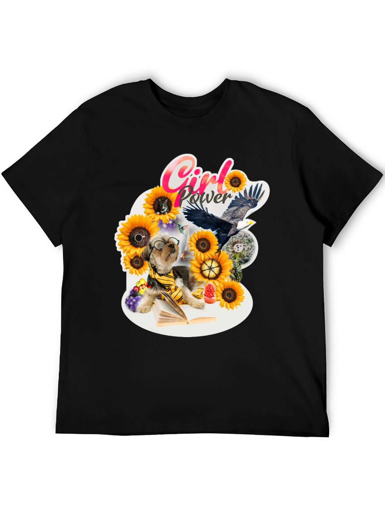 Girl Power Sunflower Dog T-Shirt