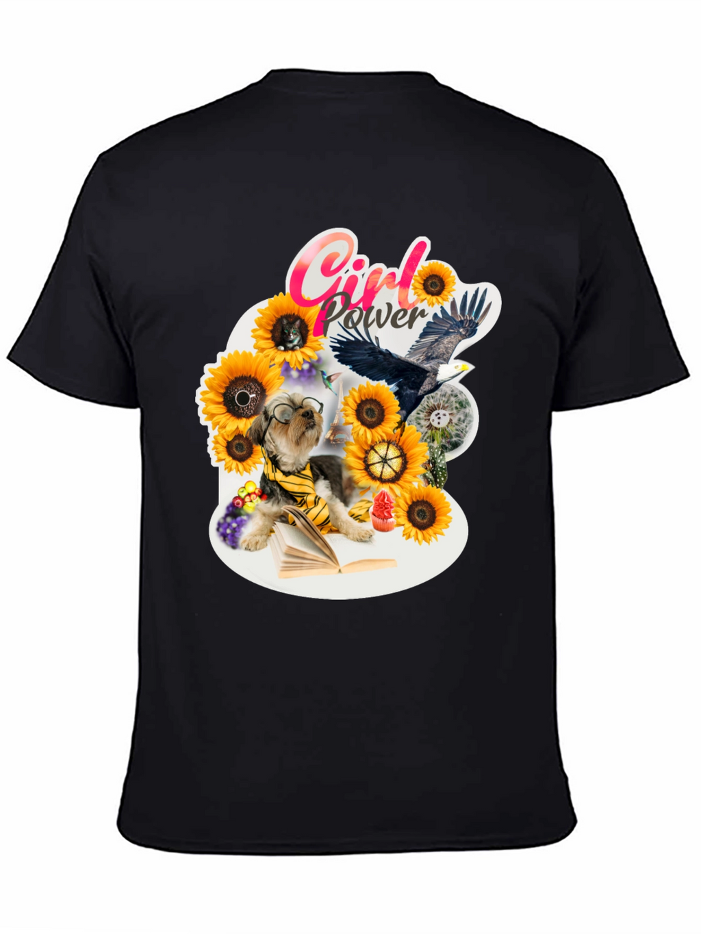 Girl Power Sunflower Dog T-Shirt