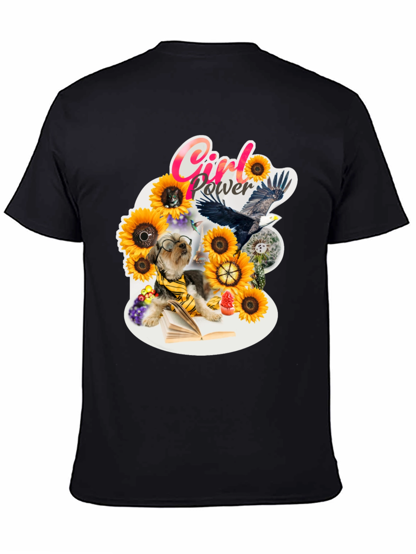 Girl Power Sunflower Dog T-Shirt