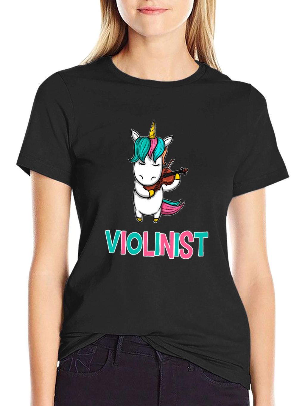 Unicorn Violinist T-Shirt: Funny Musician Tee