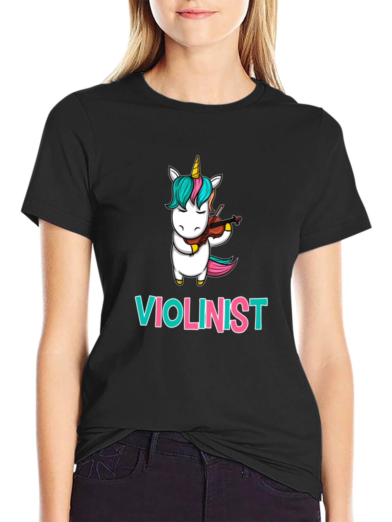 Unicorn Violinist T-Shirt: Funny Musician Tee