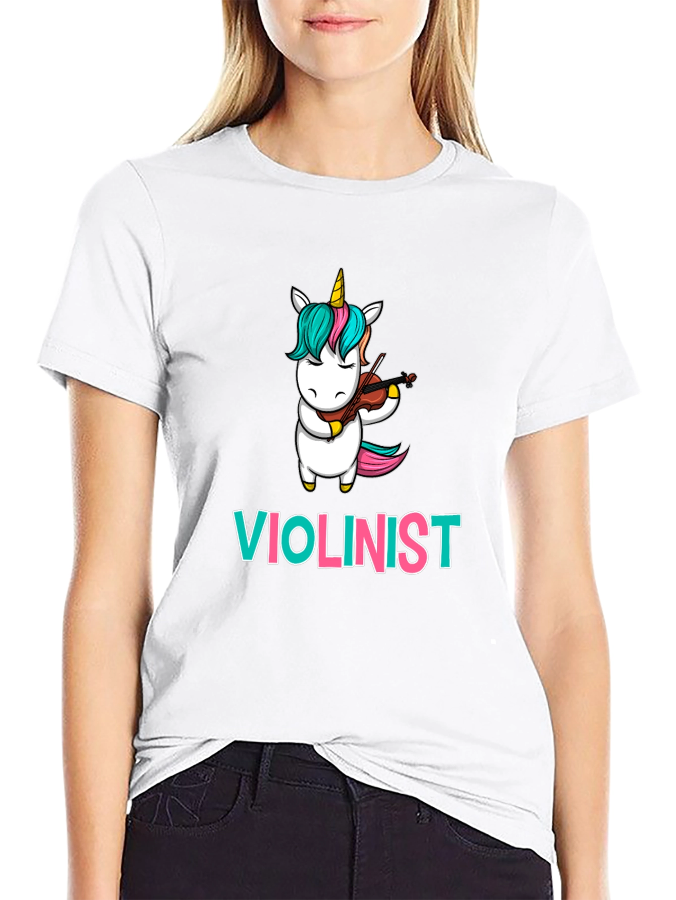 Unicorn Violinist T-Shirt: Funny Musician Tee