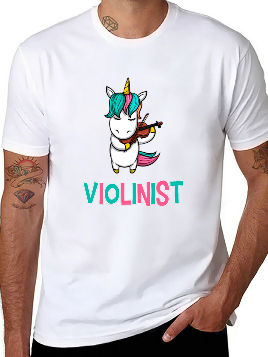 Unicorn Violinist T-Shirt: Funny Musician Tee