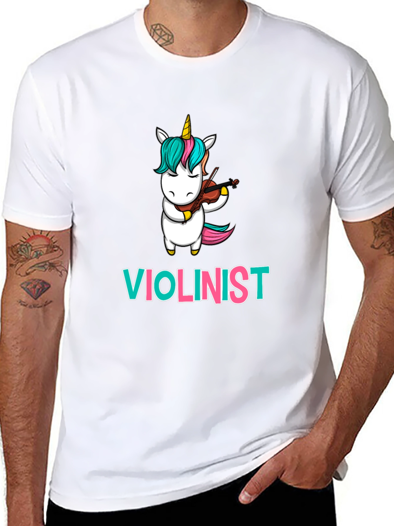 Unicorn Violinist T-Shirt: Funny Musician Tee