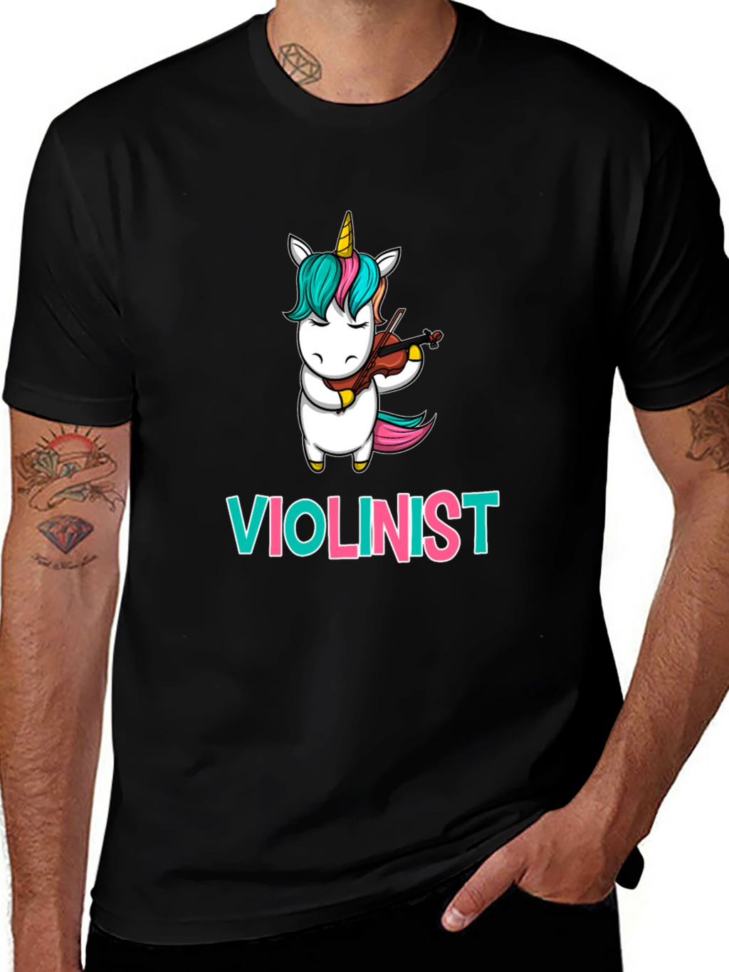 Unicorn Violinist T-Shirt: Funny Musician Tee