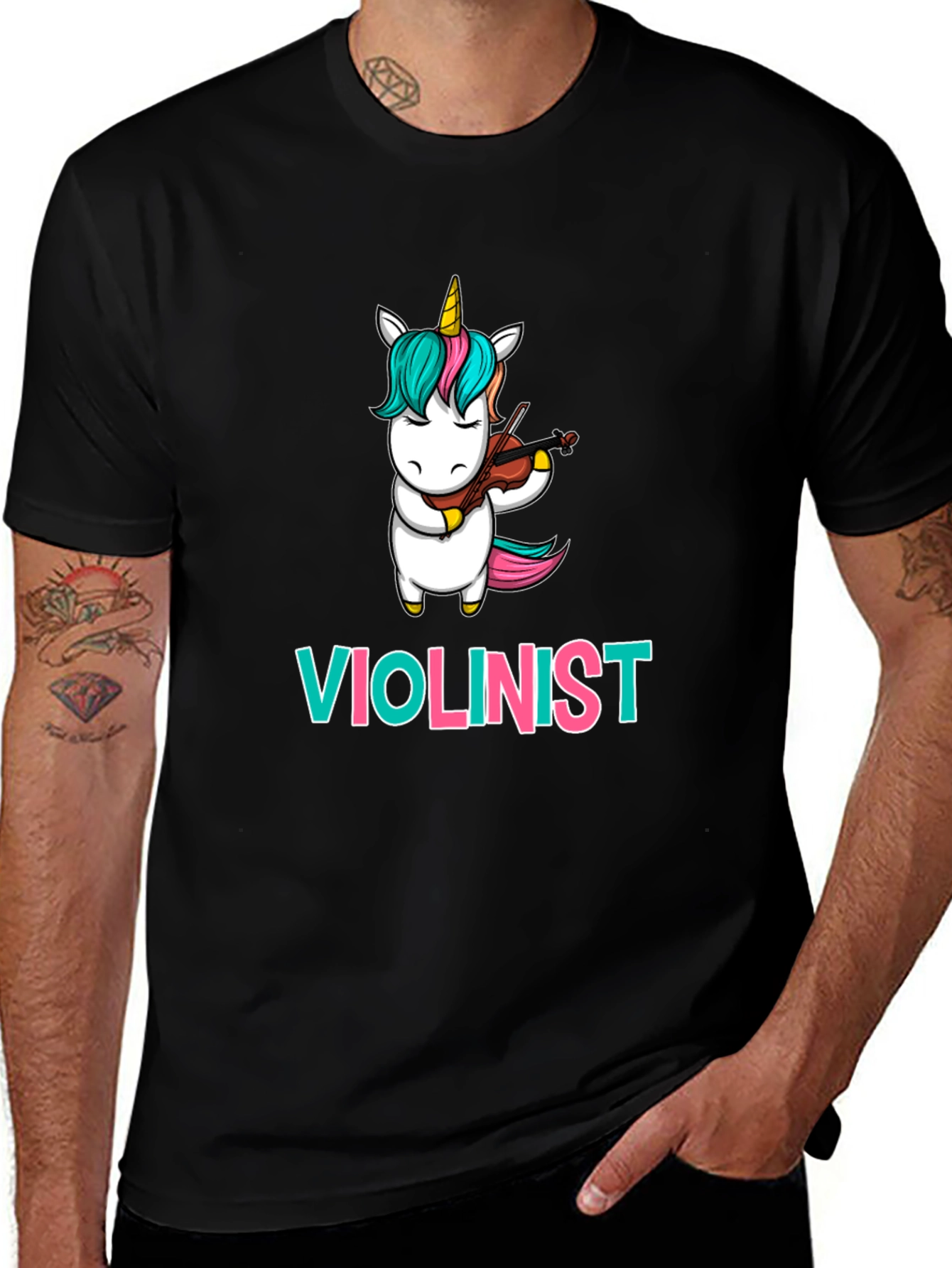 Unicorn Violinist T-Shirt: Funny Musician Tee