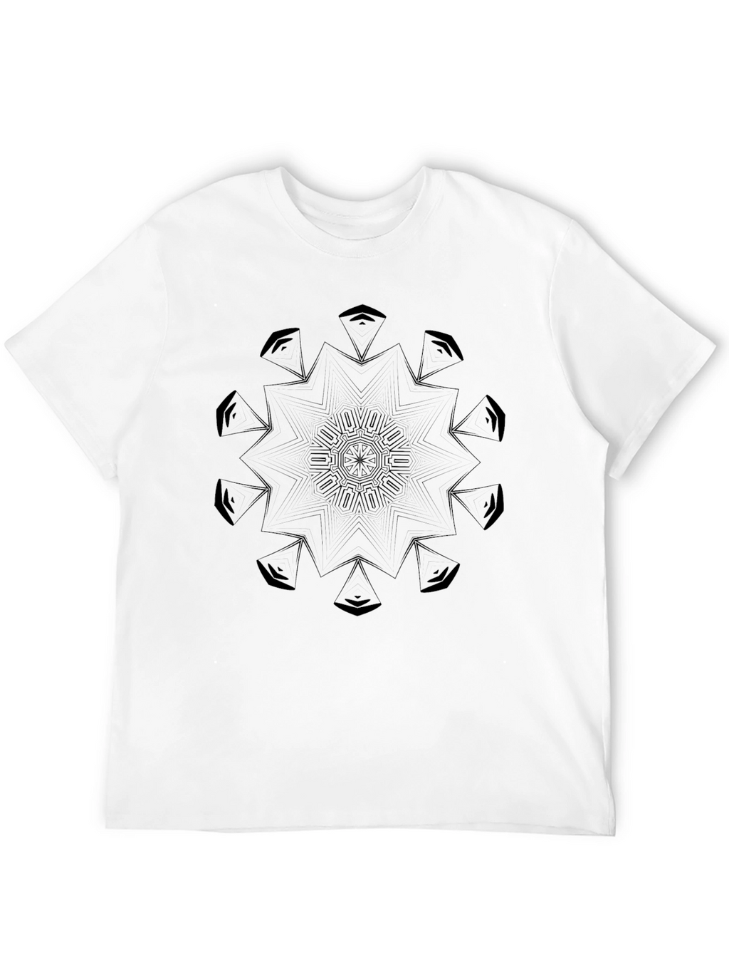 Geometric Mandala Black Tee