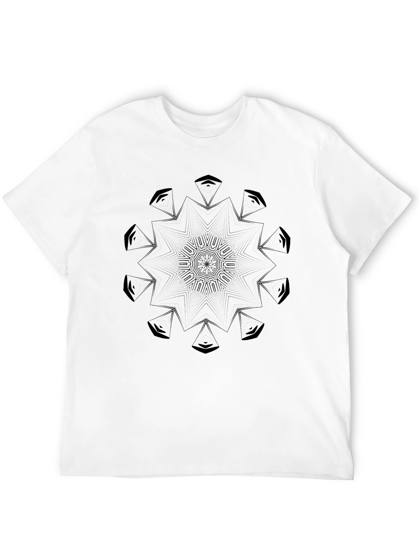 Geometric Mandala Black Tee