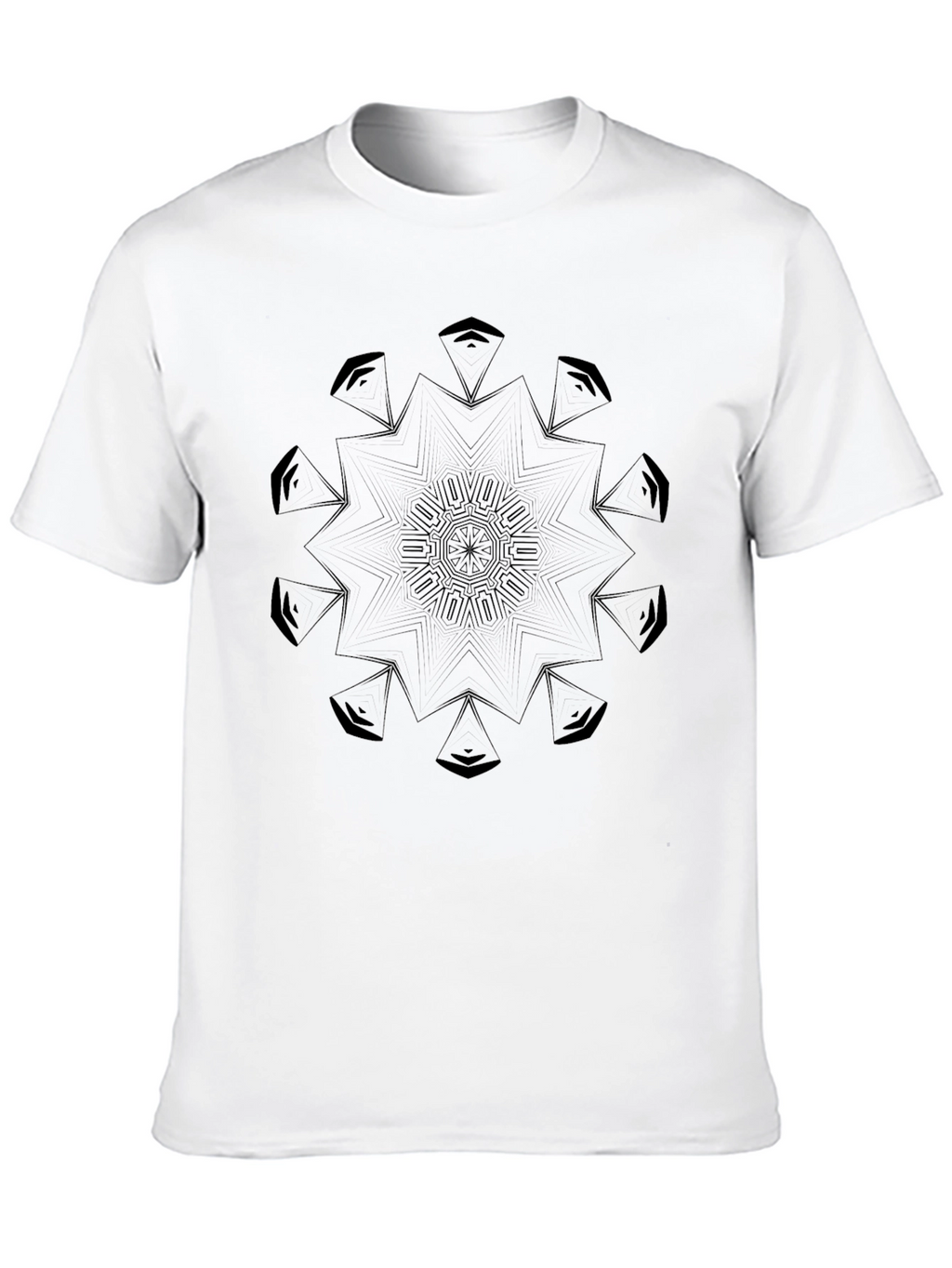 Geometric Mandala Black Tee