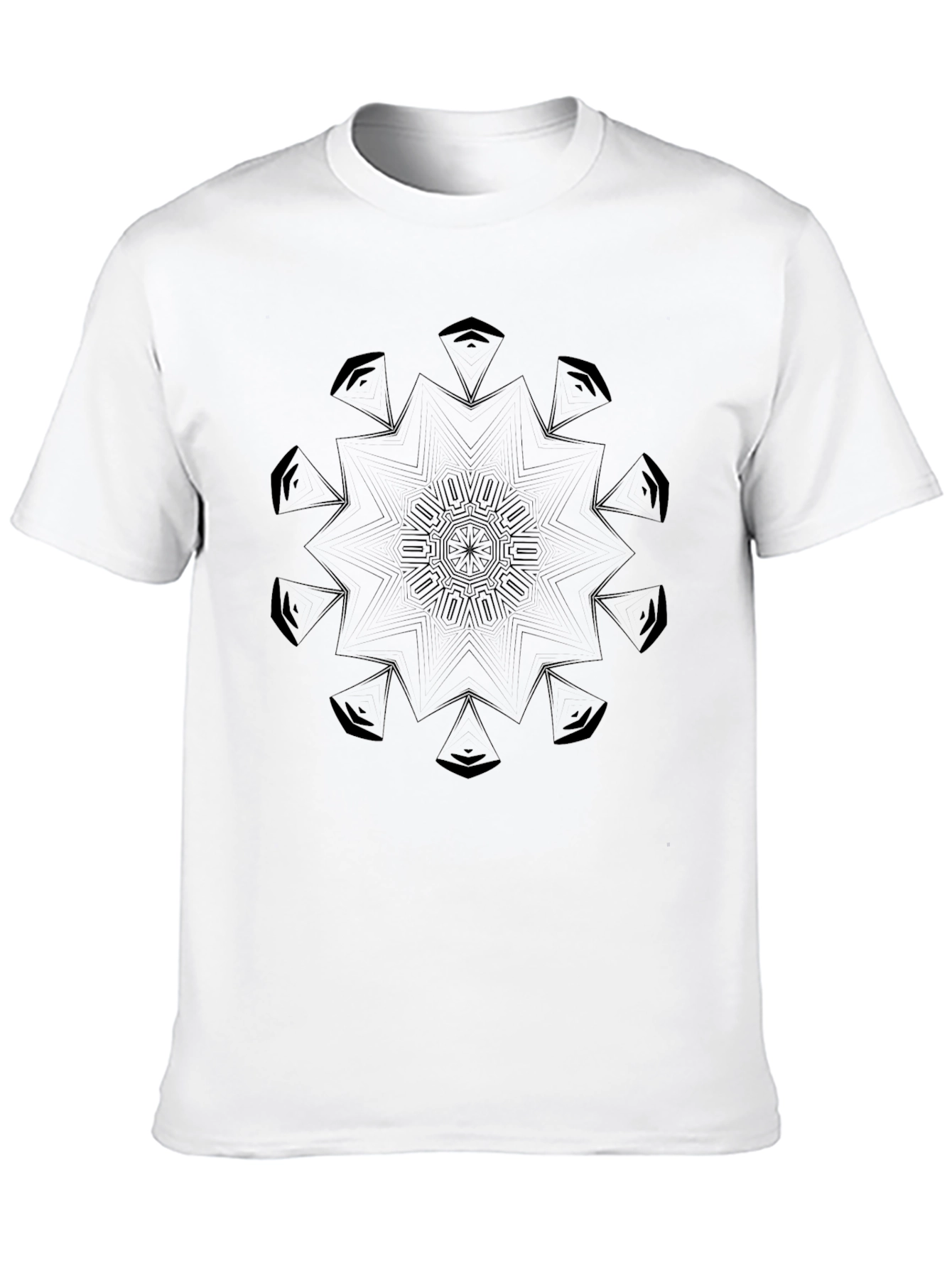 Geometric Mandala Black Tee
