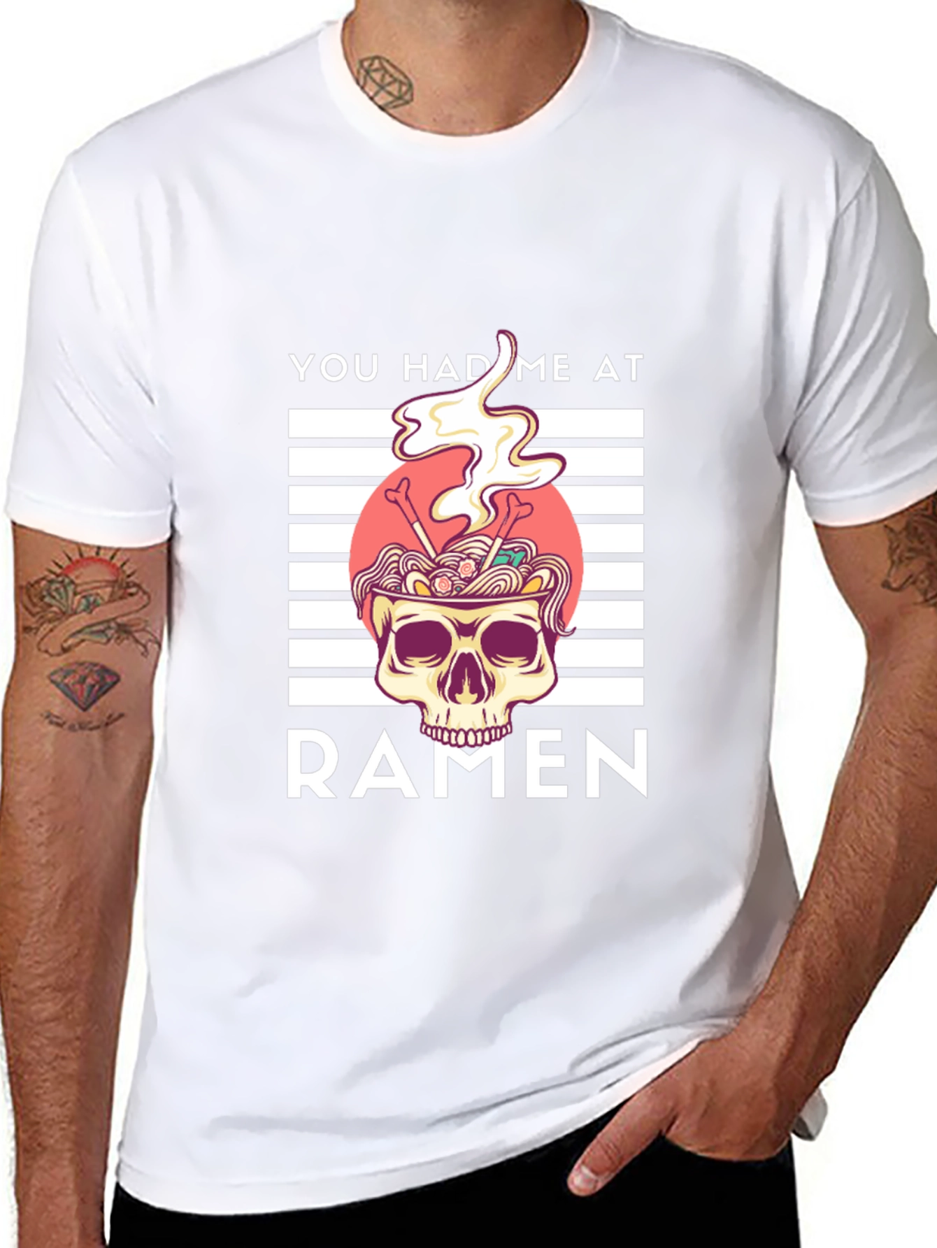 Ramen Skull Graphic Tee - You Had Me At Ramen Shirt