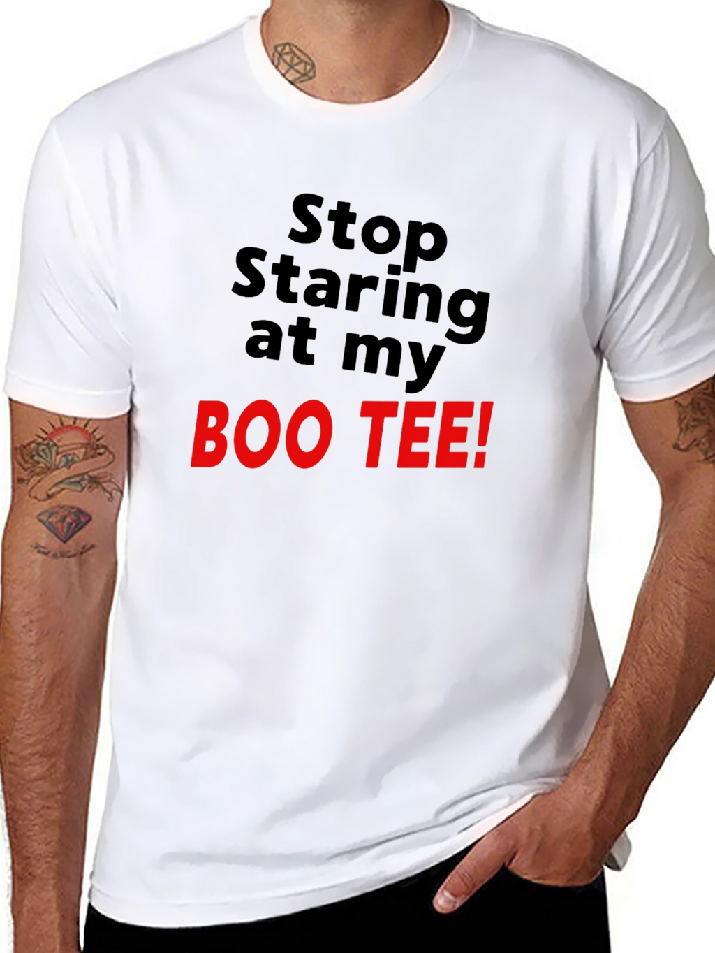 Stop Staring At My Boo Tee Black T-Shirt