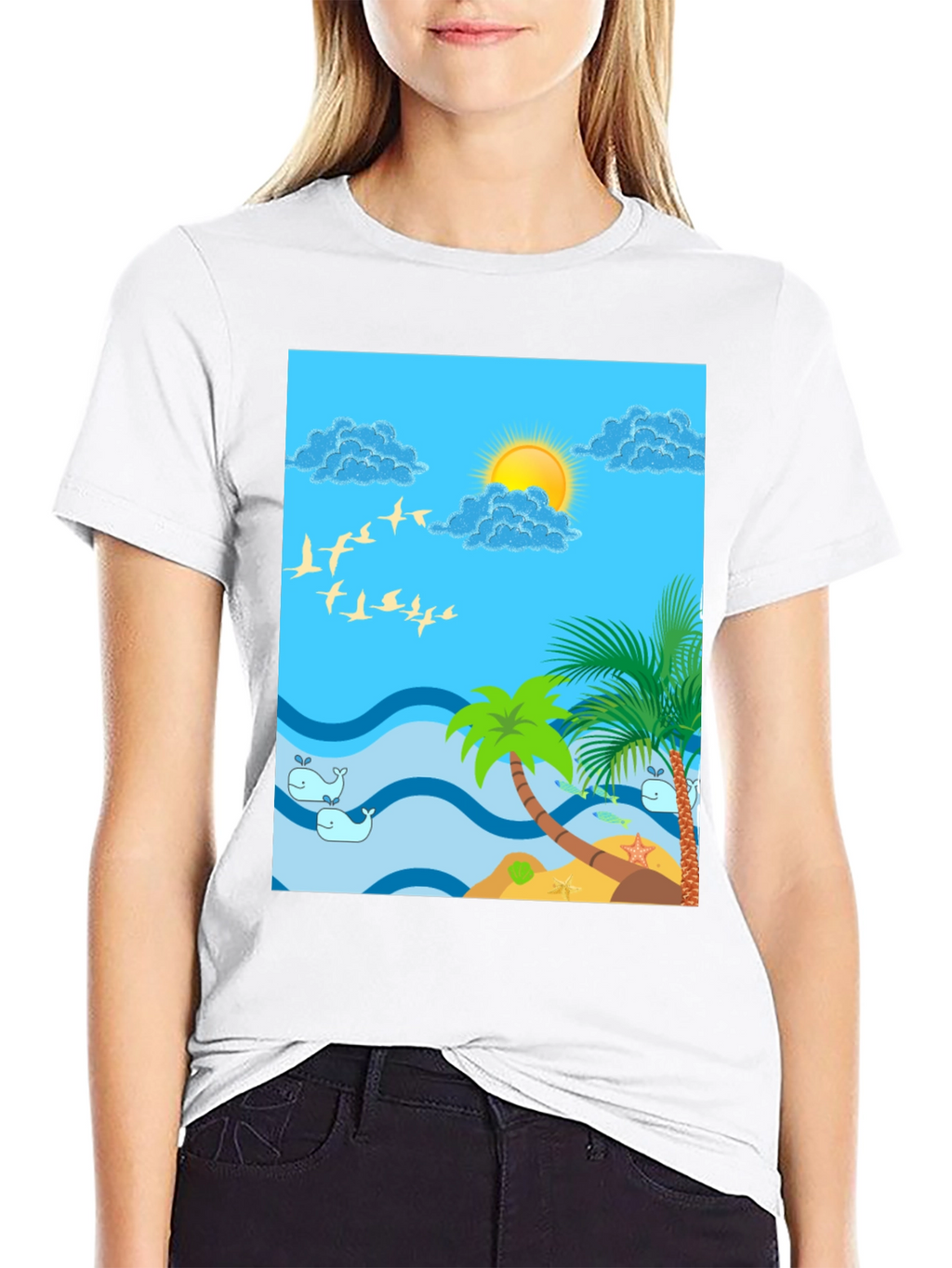 Tropical Island Graphic T-Shirt