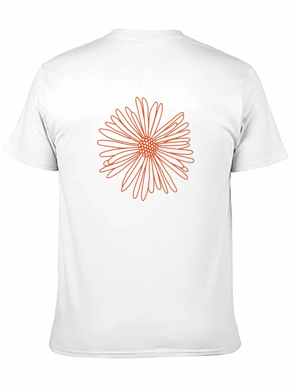 Mens Black T-Shirt with Orange Flower Design