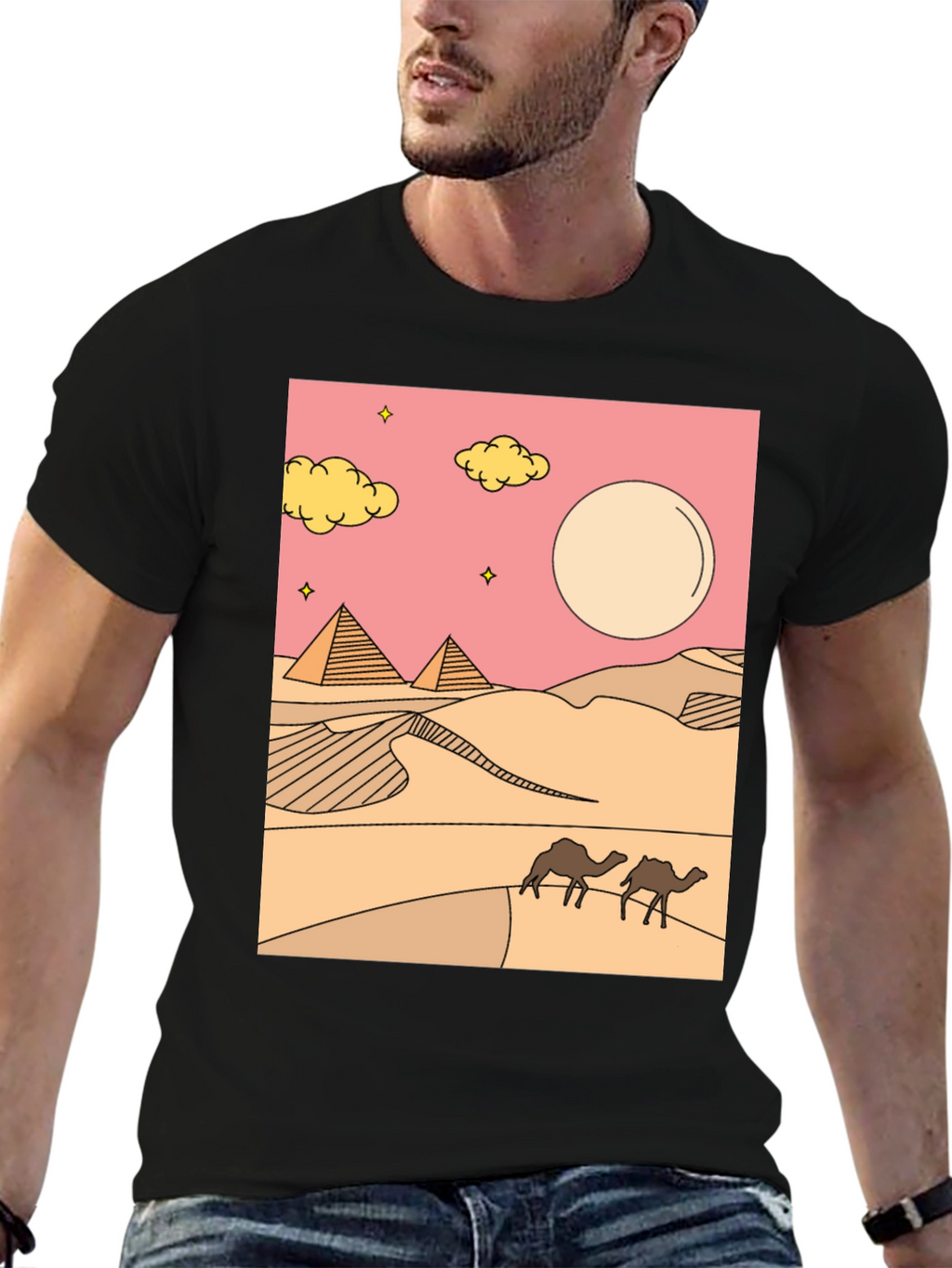 Desert Graphic Tee - Black Cotton Blend