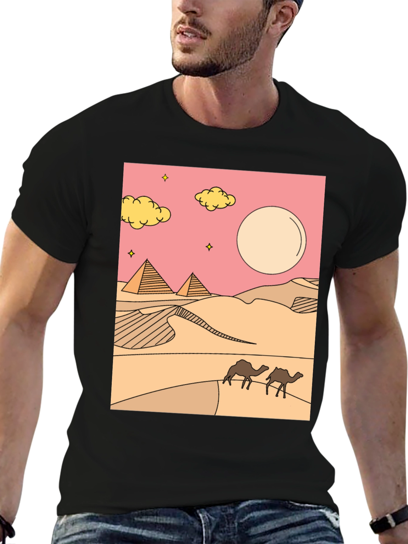 Desert Graphic Tee - Black Cotton Blend