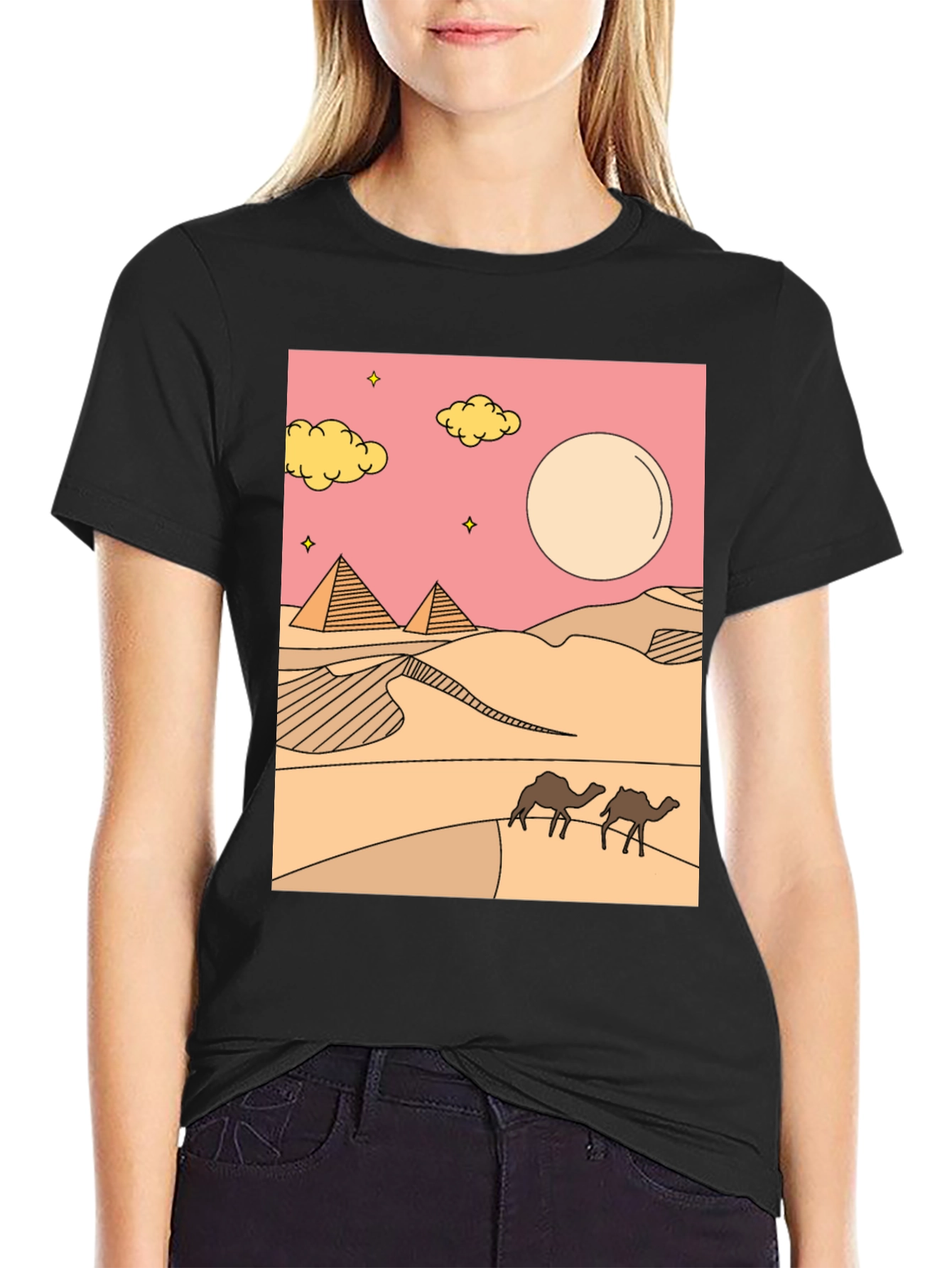 Desert Graphic Tee - Black Cotton Blend
