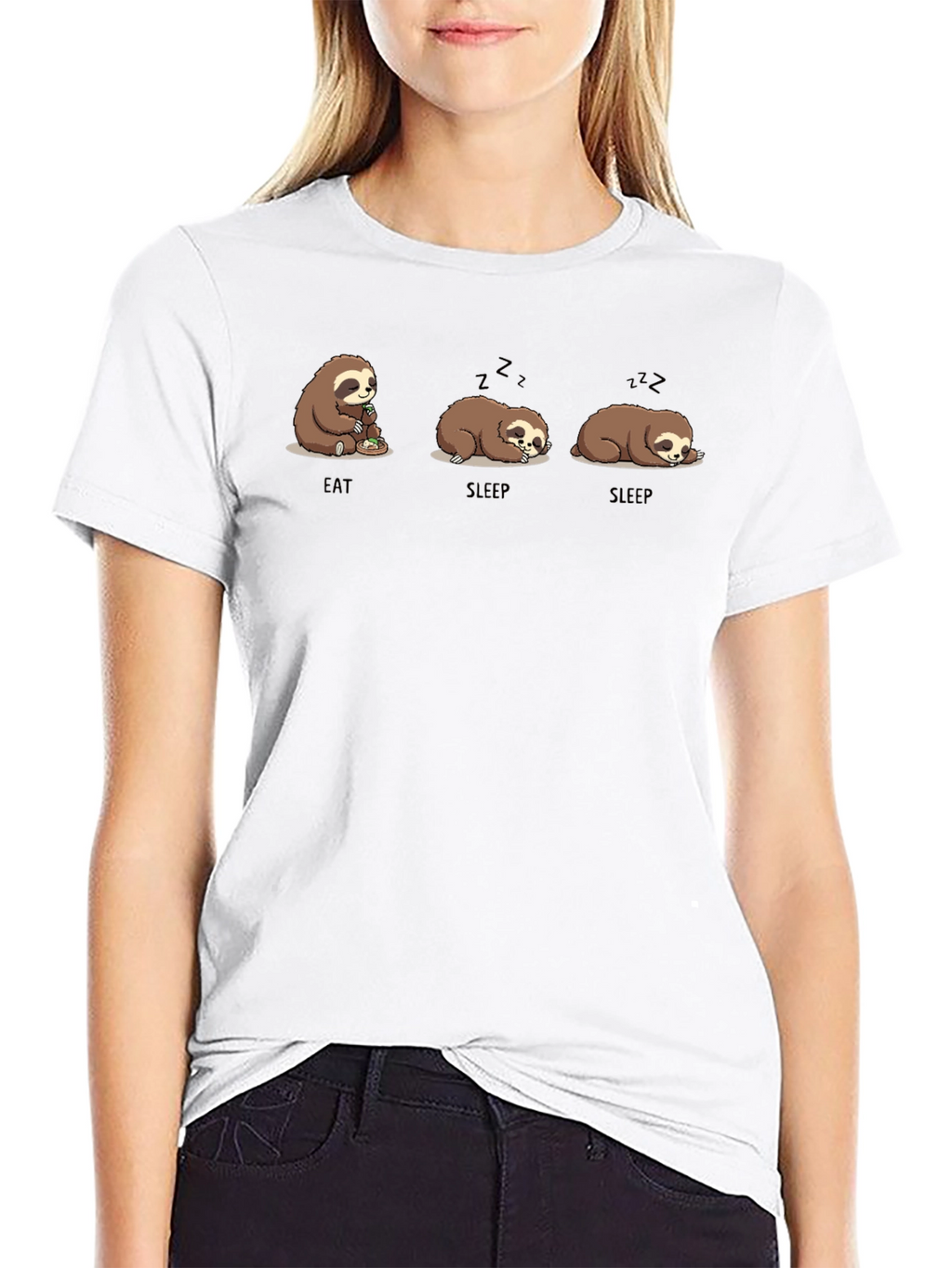 Eat Sleep Sloth Graphic T-Shirt