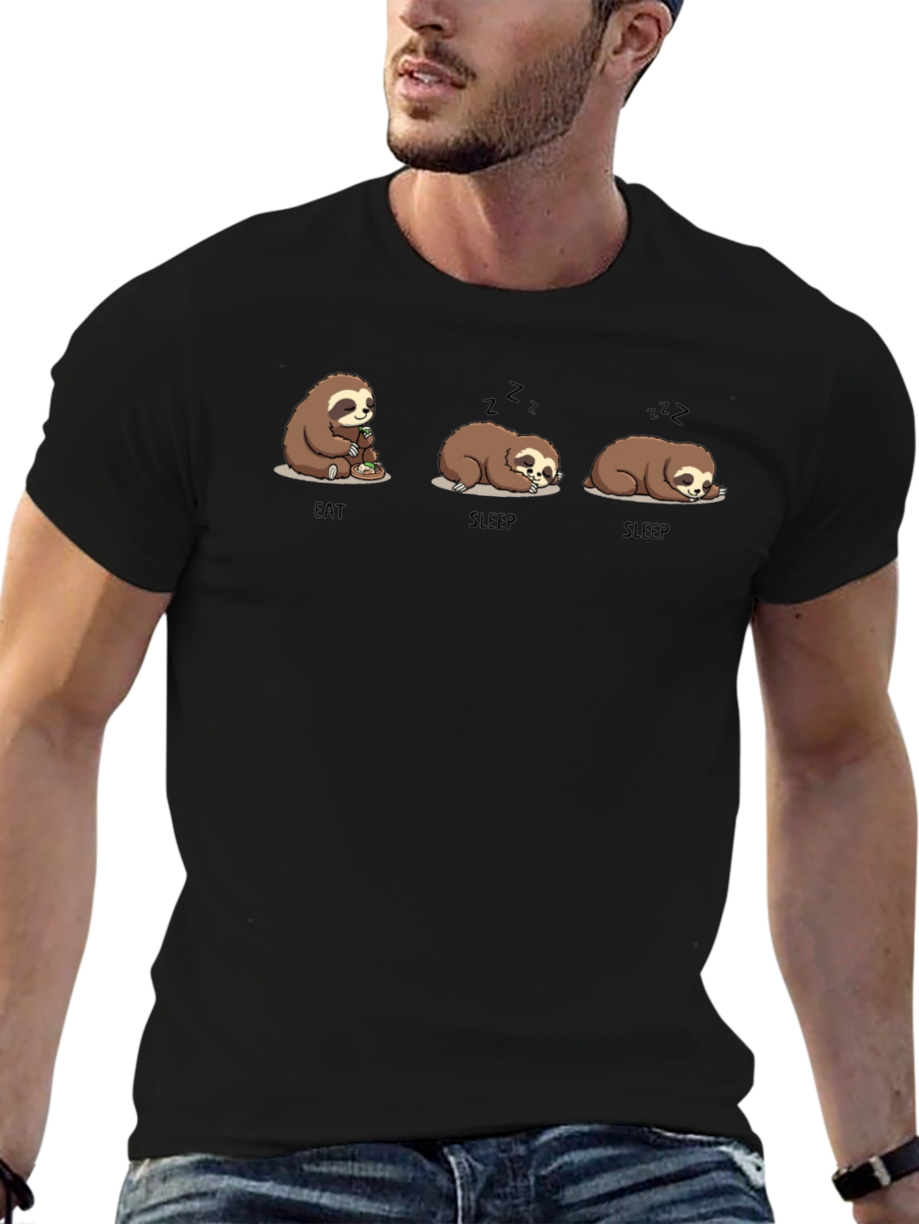 Eat Sleep Sloth Graphic T-Shirt