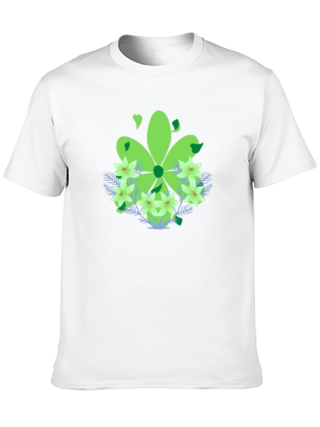 Green Floral Graphic T-Shirt